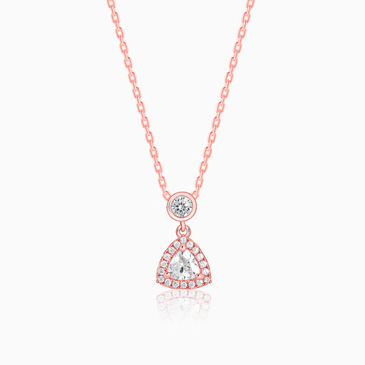 Rose Gold Tirangular Halo Necklace