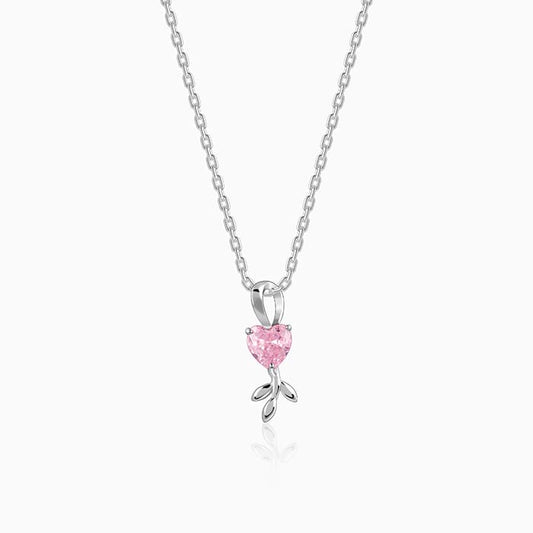 Silver Hearts in Bloom Pendant With Link Chain