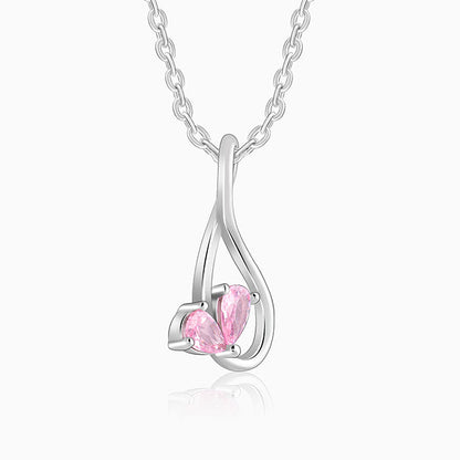 Silver Blush of Love Pendant With Link Chain