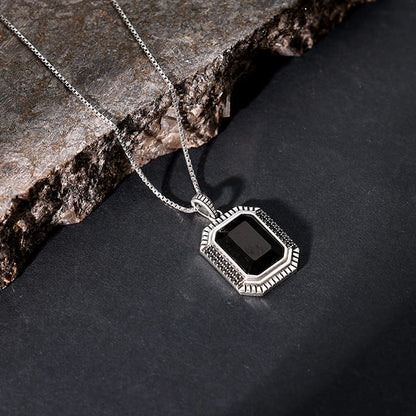 Black Rhodium Dark Phoenix Pendant With Box Chain For Him