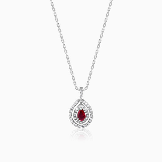 Silver Beauty Drop Pendant With Link Chain