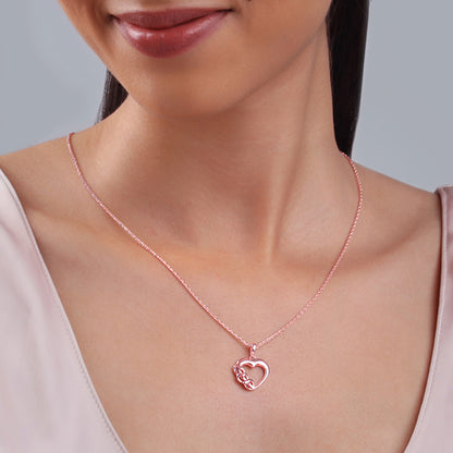 Rose Gold All Hearts Pendant With Link Chain