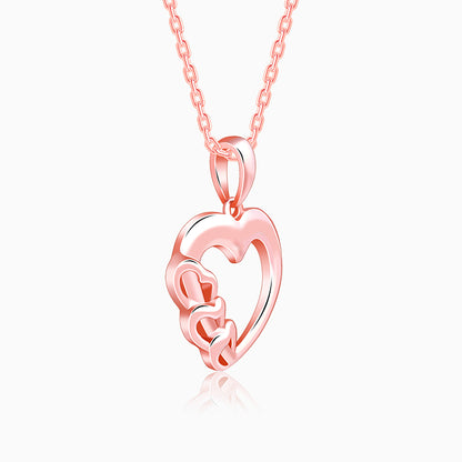 Rose Gold All Hearts Pendant With Link Chain