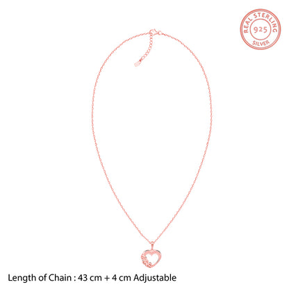 Rose Gold All Hearts Pendant With Link Chain