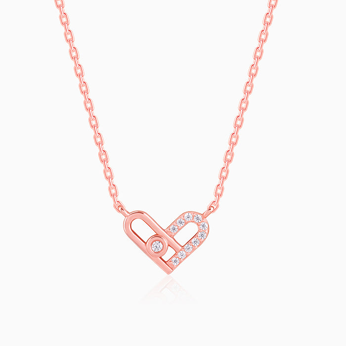 Rose Gold Heart Necklace- rose gold necklace for women