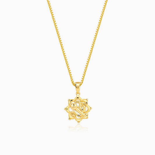 Golden Hanuman Gada Pendant With Link Chain - gold plated pendant for women 
