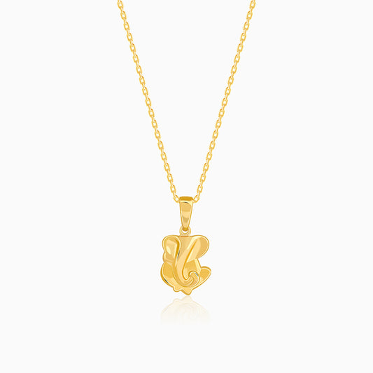 Golden Ganesh Pendant With Link Chain