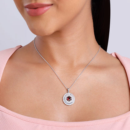 Silver Fleur Pendant With Link Chain