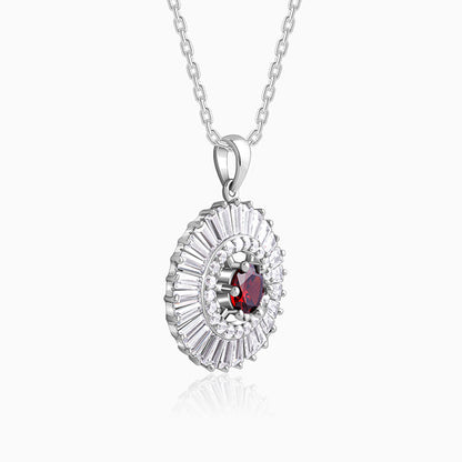 Silver Fleur Pendant With Link Chain