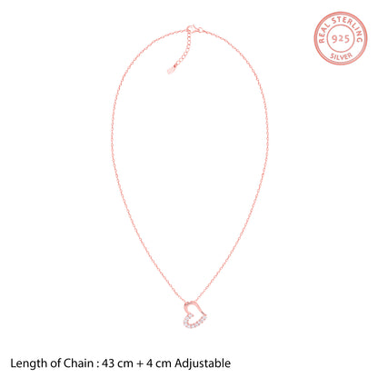 Rose Gold Loved You Pendant With Link Chain