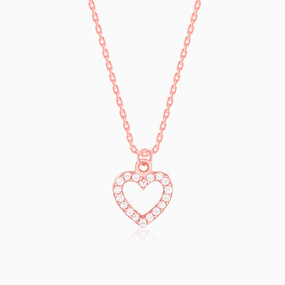 Rose Gold Heart Pendant With Link Chain
