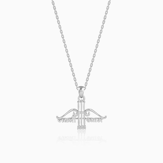 Silver Jai Shree Shyam Pendant With Box Chain For Him