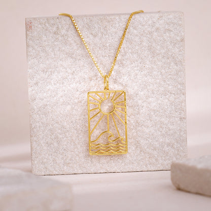Golden Dawn Pendant With Box Chain For Him