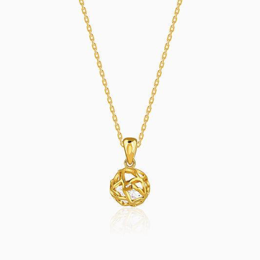 Golden Dreamy Shine Pendant With Link Chain