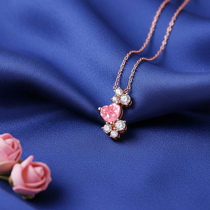 Rose Gold Heart Beats Necklace