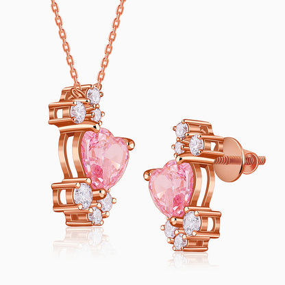 Rose Gold Heart Beat Set