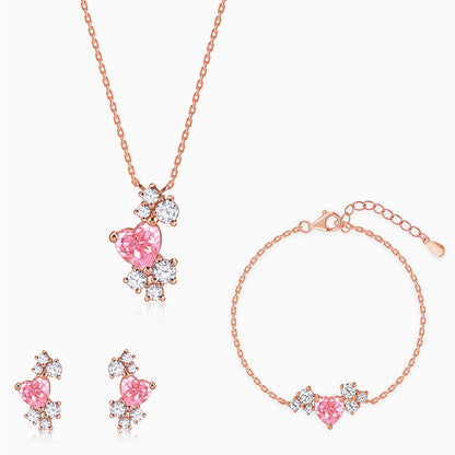 Rose Gold Heart Beat Set of 3