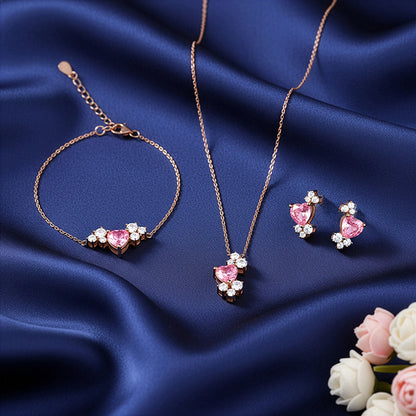 Rose Gold Heart Beat Set of 3
