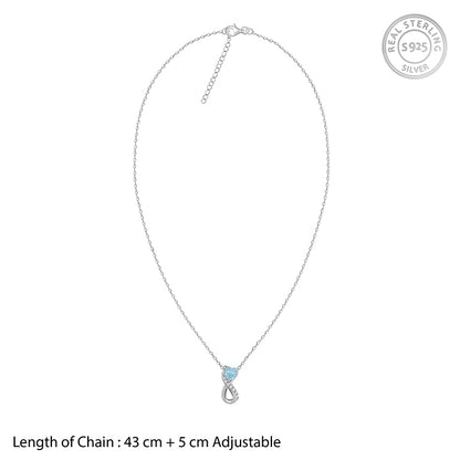 Silver Heart Everlasting Necklace
