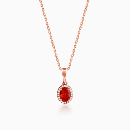 Rose Gold Vidhatri Pendant With Link Chain