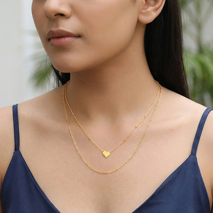 Kriti Sanon Golden Layered Love Necklace