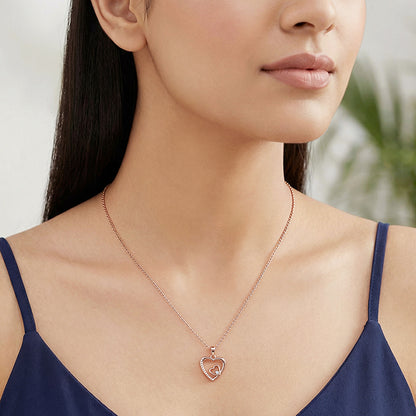 Rose Gold Rose Harmony Pendant With Link Chain