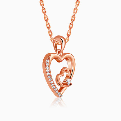 Rose Gold Rose Harmony Pendant With Link Chain