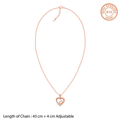Rose Gold Rose Harmony Pendant With Link Chain