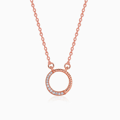 Rose Gold Gleaming Circle Necklace