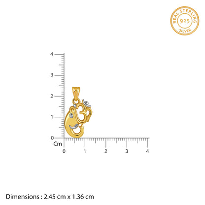 Dual Tone Om Ganesh Silver Pendant With Box Chain For Him