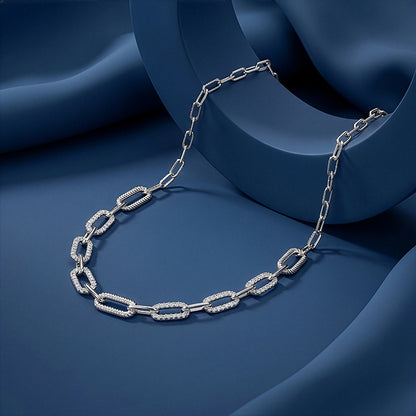 Kriti Sanon Silver Textured Paperclip Necklace