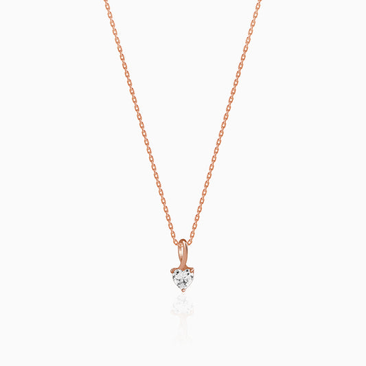 Rose Gold Heartshow Pendant with Link Chain