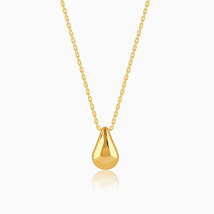 Golden Dome Drop Pendant With Link Chain