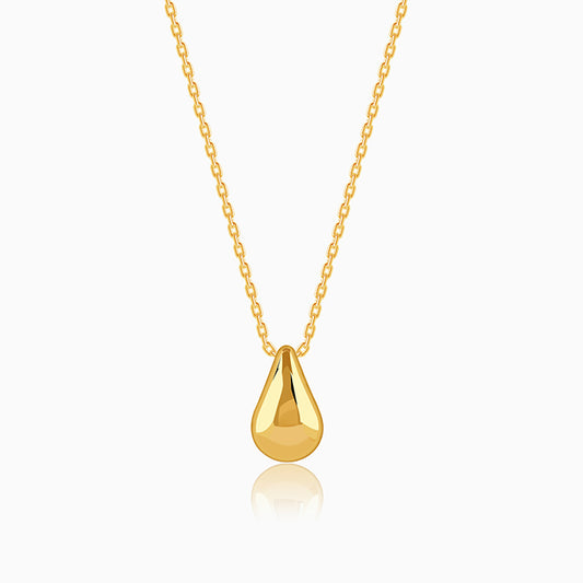 Golden Dome Drop Pendant With Link Chain