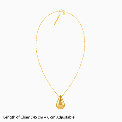 Golden Dome Drop Pendant With Link Chain