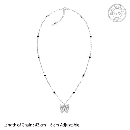 Silver Butterfly Bloom Necklace