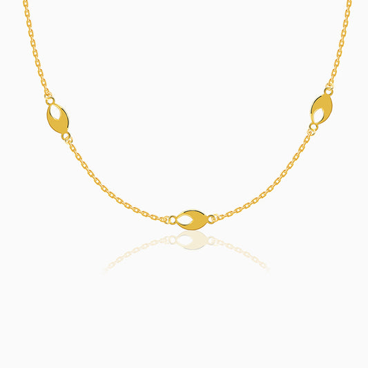 Golden Petal Link Necklace