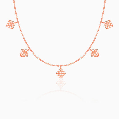 Rose Gold Petal Charms Necklace