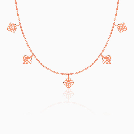Rose Gold Petal Charms Necklace