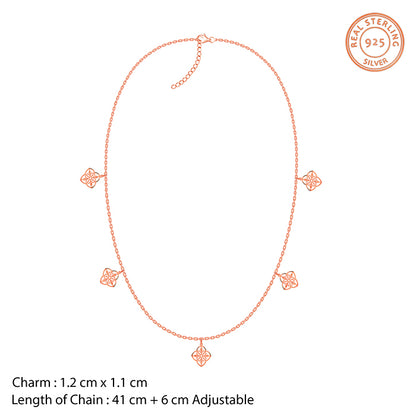 Rose Gold Petal Charms Necklace