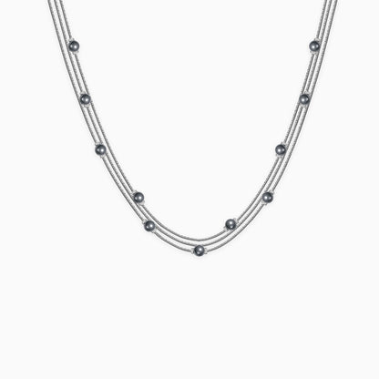 Silver Natalie Layered Pearl Necklace