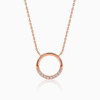 Rose Gold Circle of Shine Necklace