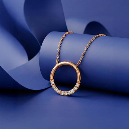 Rose Gold Circle of Shine Necklace