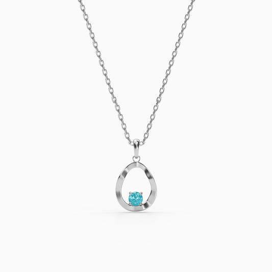 Silver Asteria Pendant with Link Chain