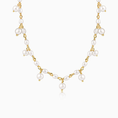 Golden Brie Pearl Necklace