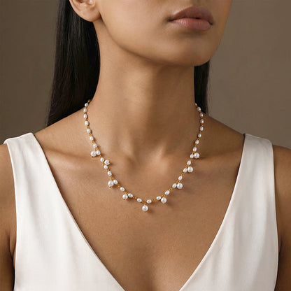 Golden Brie Pearl Necklace