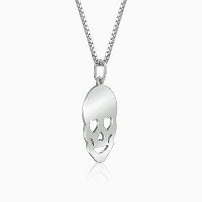 Silver Love Skull Pendant with Link Chain For Him