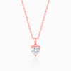 Rose Gold Solitaire Heart Pendant With Link Chain