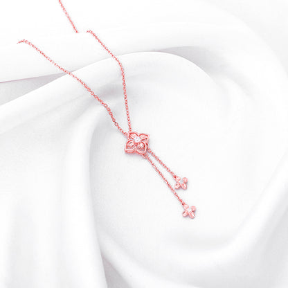 Rose Gold Artsy Floral Necklace
