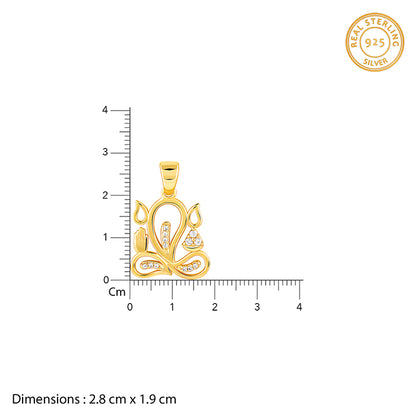Golden Gleaming Ganesha Pendant With Box Chain For Him